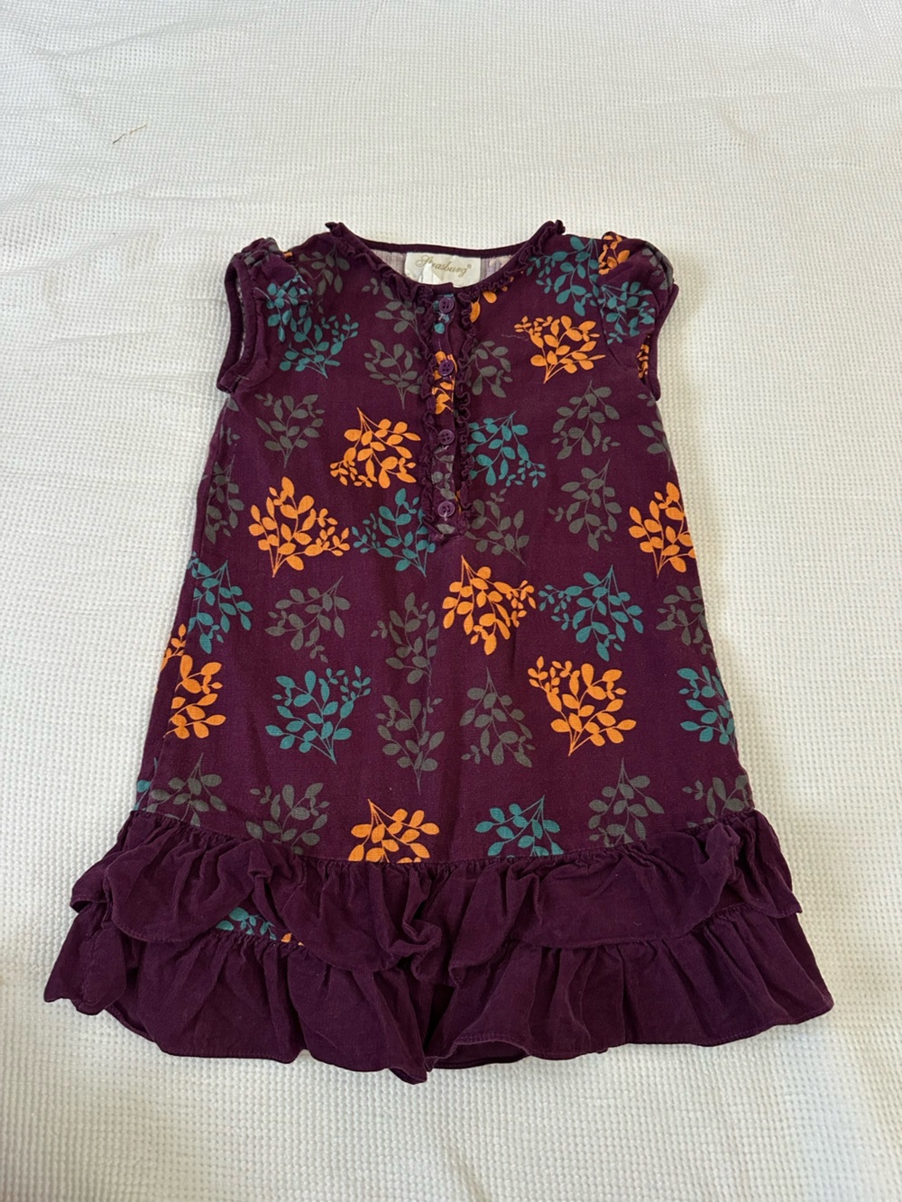 Strasburg Plum Dress with Orange and Teal Floral Print
